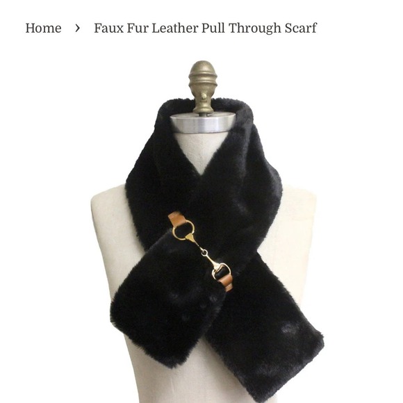 New! Faux‎ Fur faux leather pull through scarf - Picture 5 of 5